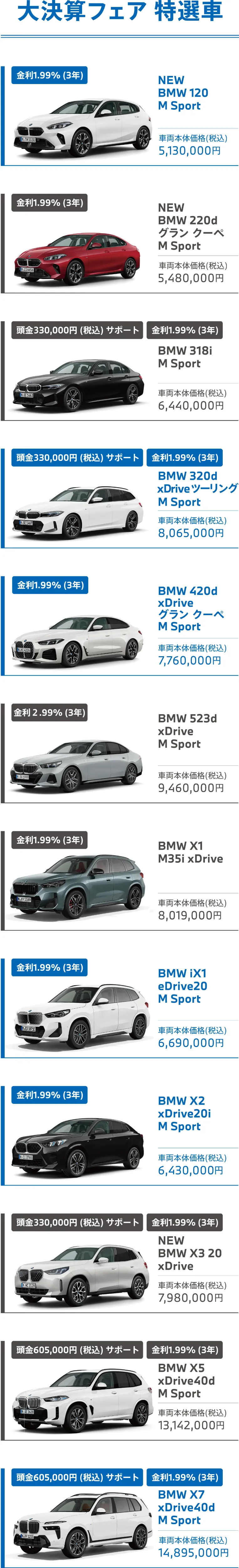 大決算フェア　特選車